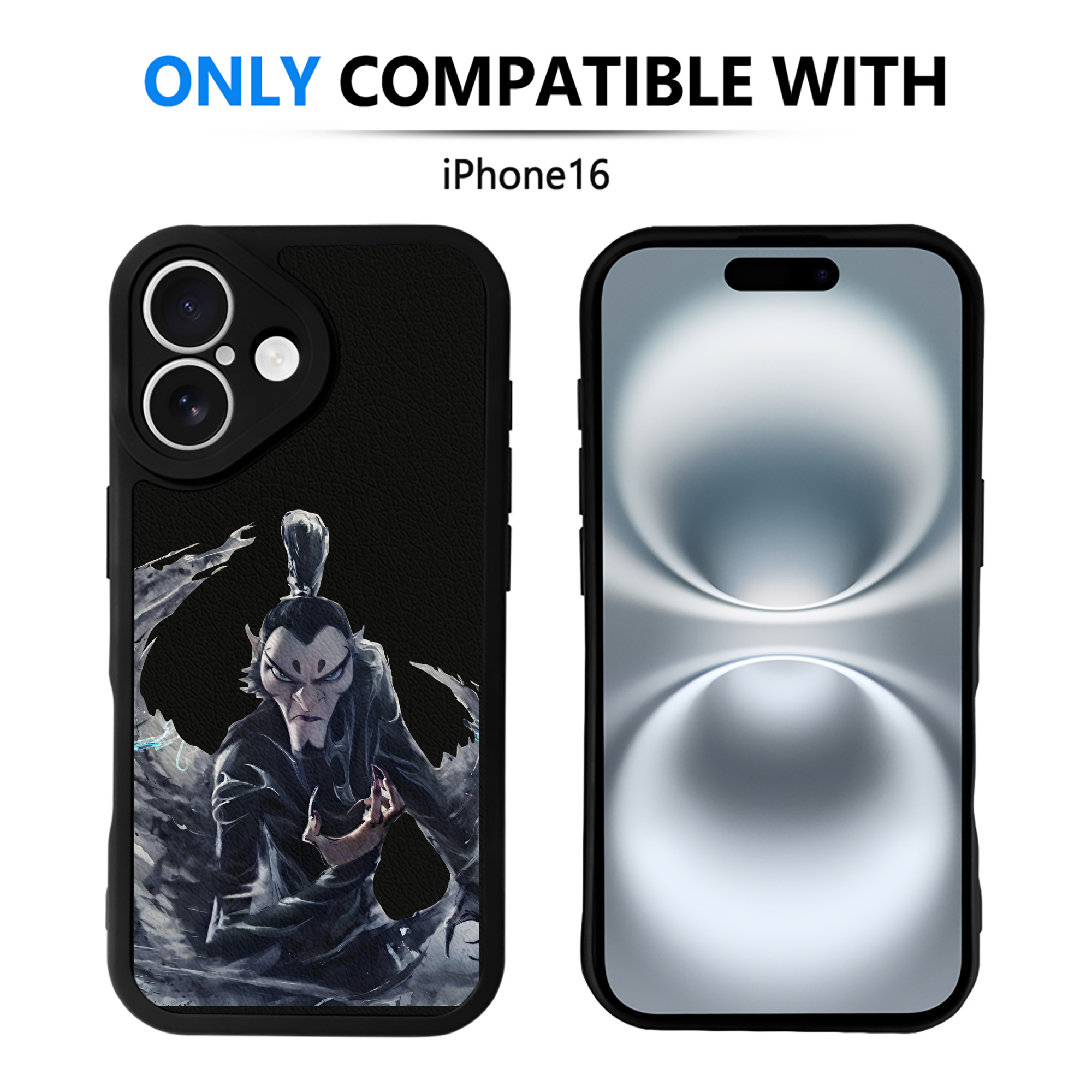 （画像用） Ne Zha 2 ナタ 魔童の大暴れ 【iPhone 16シリーズ対応】シリコンスマホケース（レザー調） 材質：シリコン
